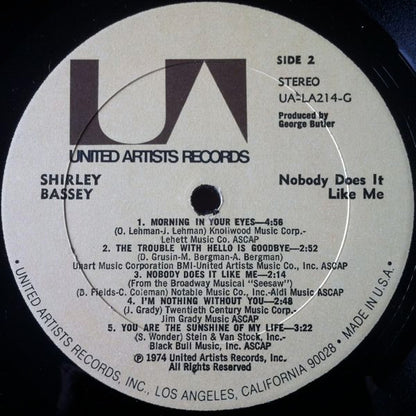 Shirley Bassey : Nobody Does It Like Me (LP, Album)