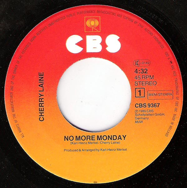 Cherry Laine : No More Monday (7", Single)