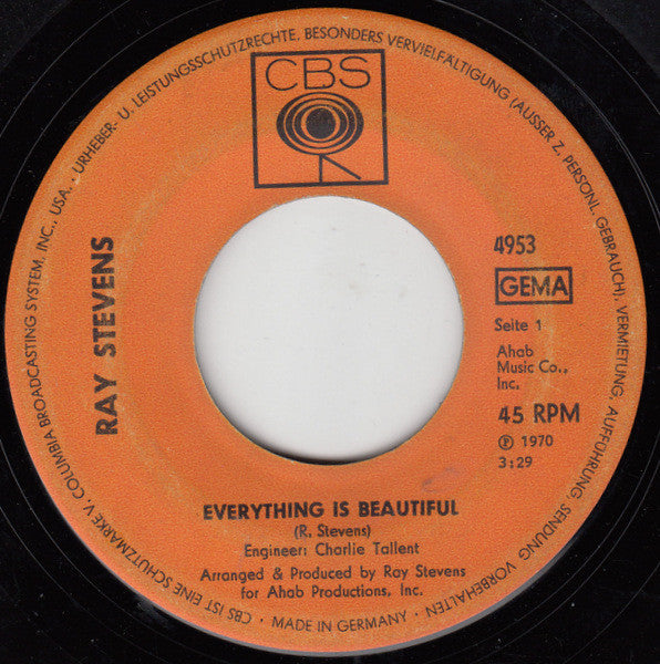 Ray Stevens : Everything Is Beautiful (7", Single)