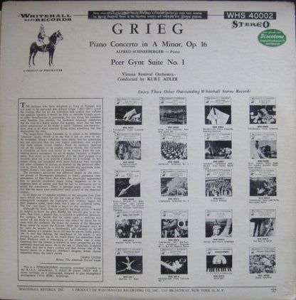 Edvard Grieg / Alfred Schneeberger , Piano / Wiener Festspielorchester Conducted By Kurt Herbert Adler : Piano Concerto In A Minor, Op. 16 / Peer Gynt Suite No. 1 (LP)