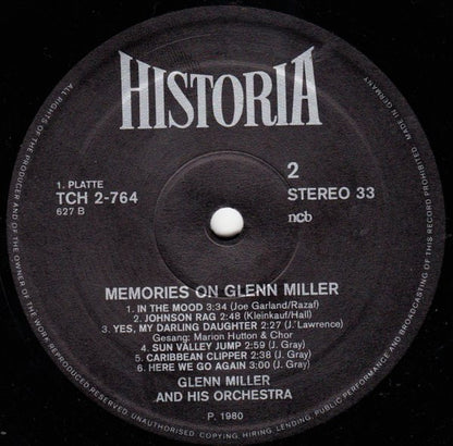 Glenn Miller : Memories On Glenn Miller (LP, Comp)