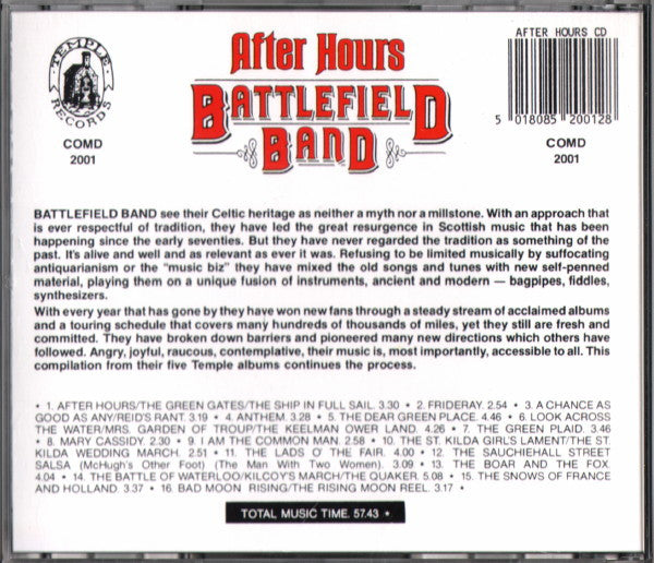 Battlefield Band : After Hours: Forward To Scotland's Past (CD, Comp)