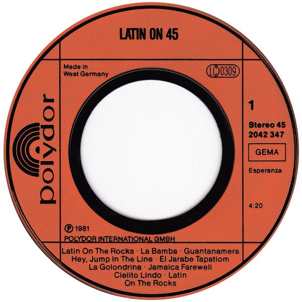 Latin On 45 : Latin On 45 (7", Single, Mixed)