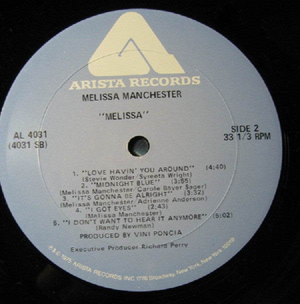 Melissa Manchester : Melissa (LP, Album, Aud)