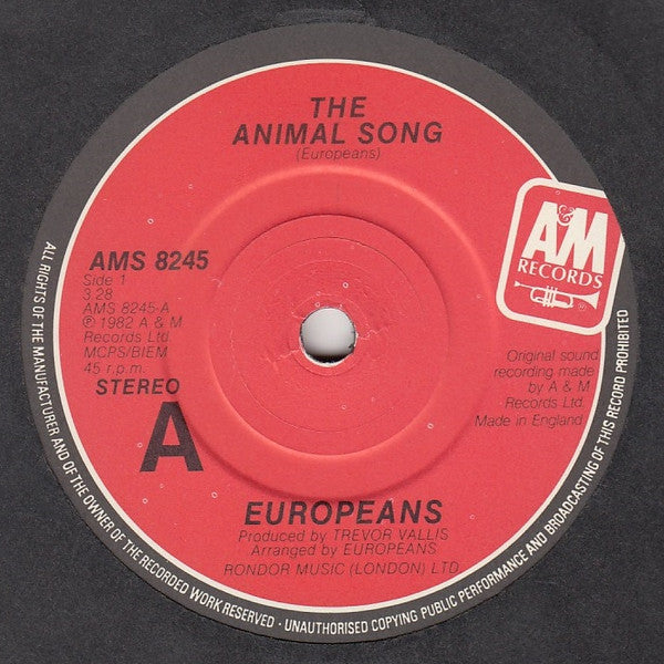 Europeans : The Animal Song (7", Single)