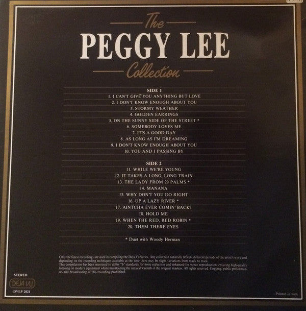 Peggy Lee : The Peggy Lee Collection (20 Golden Greats) (LP, Comp)