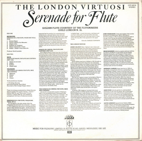 The London Virtuosi : Serenade For Flute (LP)