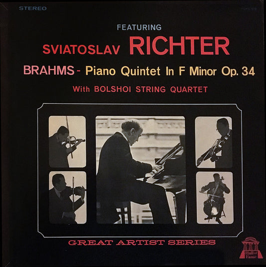 Sviatoslav Richter / Johannes Brahms With Bolshoi Theatre Quartet : Brahms - Piano Quintet In F Minor Op. 34 (LP)