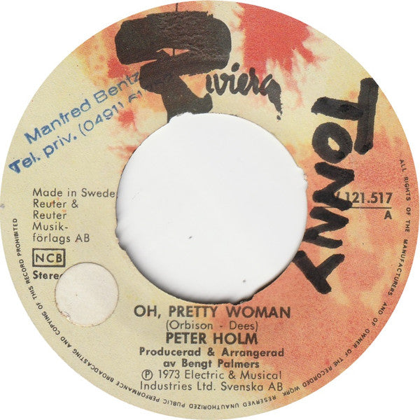 Peter Holm (2) : Oh, Pretty Woman (7", Single)