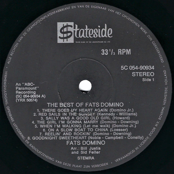 Fats Domino : The Best Of Fats Domino (LP, Comp)