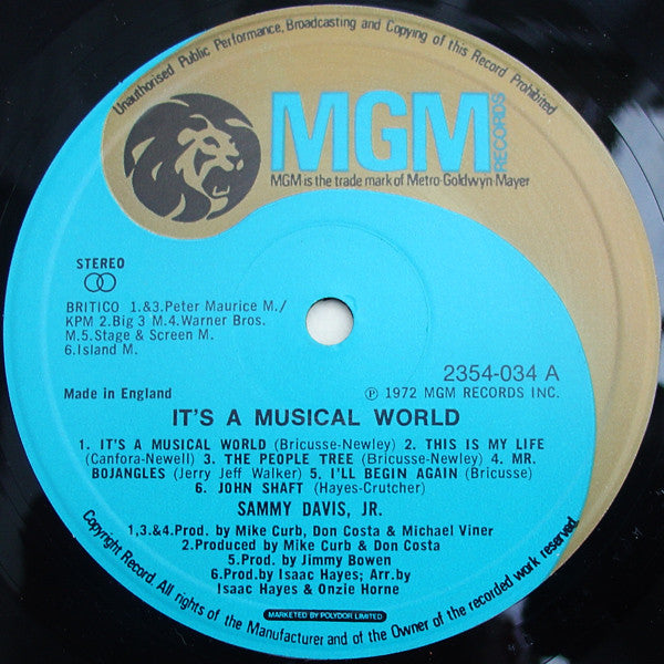 Sammy Davis Jr. : It's A Musical World (LP)