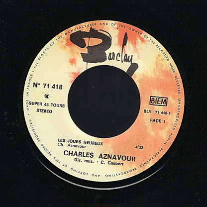 Charles Aznavour : Les Jours Heureux (7", EP)