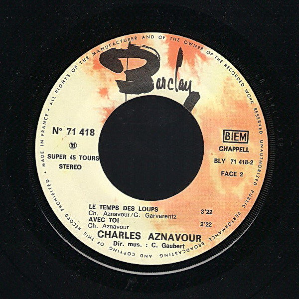 Charles Aznavour : Les Jours Heureux (7", EP)