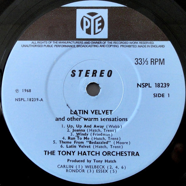 Tony Hatch Orchestra : Latin Velvet And Other Warm Sensations (LP)