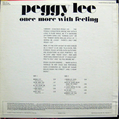 Peggy Lee : Once More With Feeling (LP, Comp, RE)