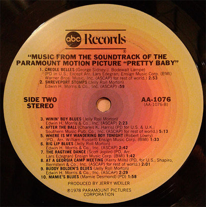 Various : Pretty Baby (Music From The Soundtrack Of The Paramount Motion Picture) (LP, Album)