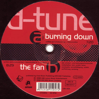 D-Tune (3) : Burning Down / The Fan (12")