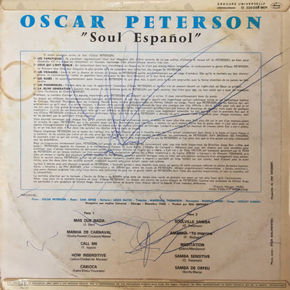 Oscar Peterson : Soul Español (LP, Album, Mono)