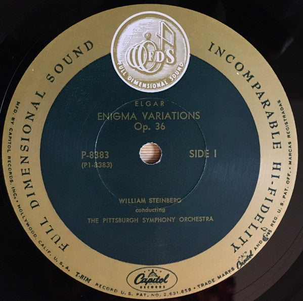 Sir Edward Elgar / Ralph Vaughan Williams - William Steinberg Conducting The The Pittsburgh Symphony Orchestra : Enigma Variations / Fantasia On A Theme By Thomas Tallis (LP, Album, Mono)