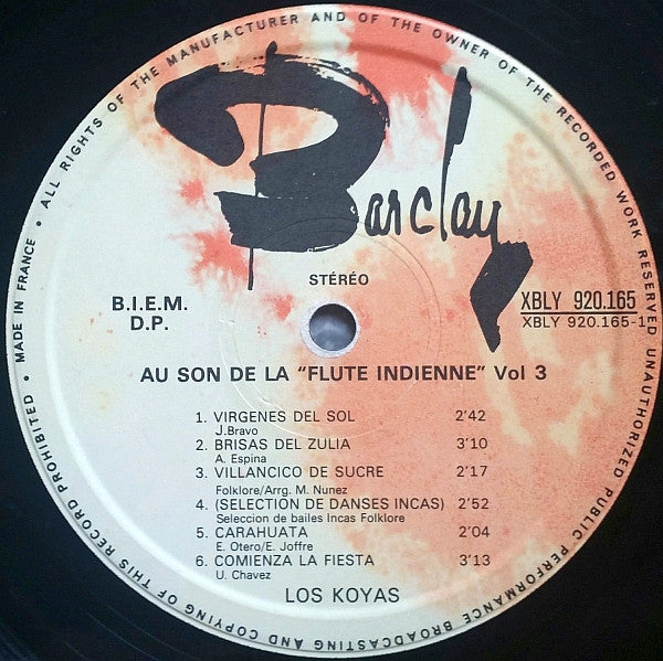 Los Koyas : Au Son De La Flute Indienne (LP, Album)