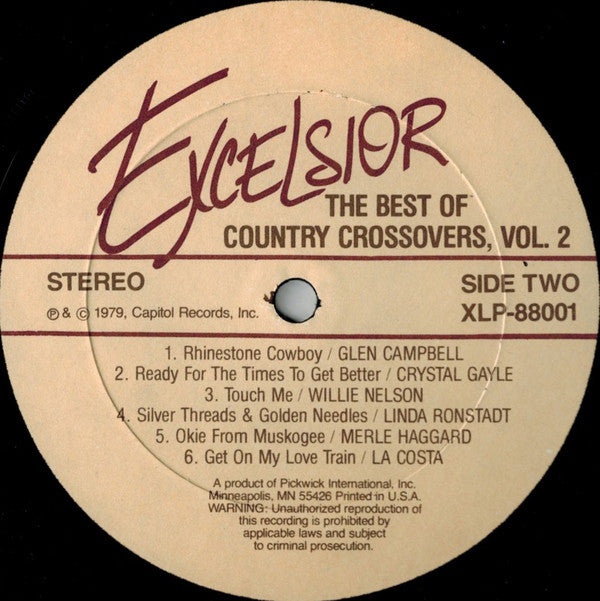 Various : The Best Of Country Crossovers - Volume Two (LP, Comp)