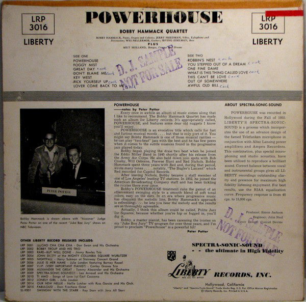 Bobby Hammack Quartet : Powerhouse (LP, Mono)