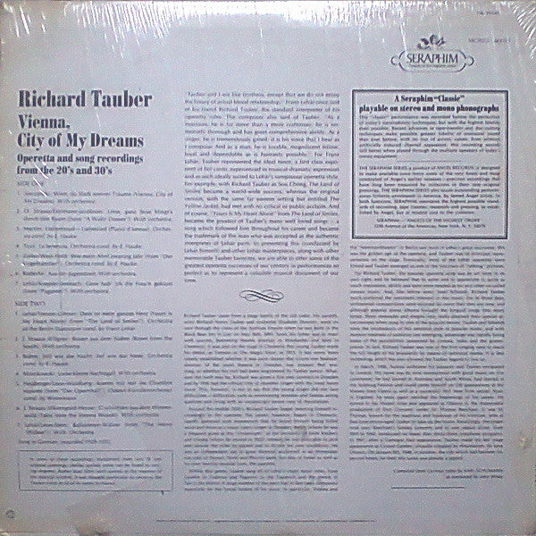 Richard Tauber : Vienna, City Of My Dreams (LP, Comp, Mono)