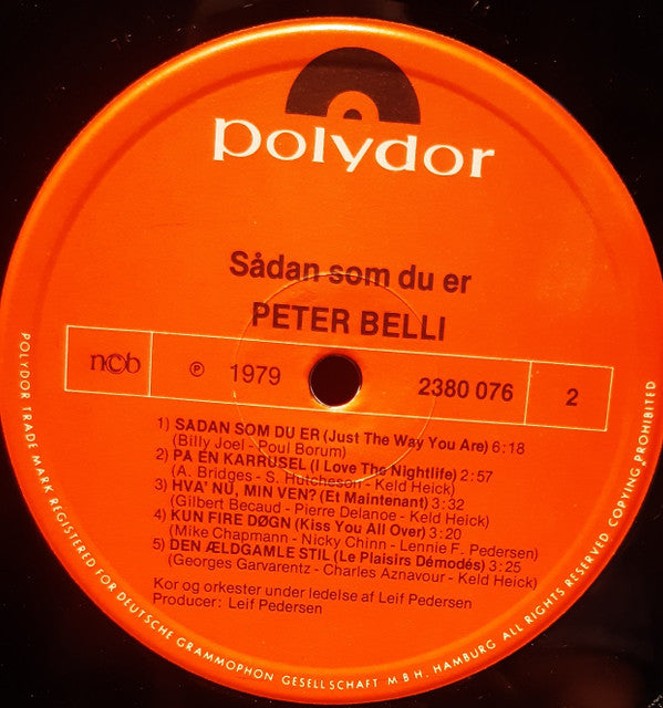 Peter Belli : Sådan Som Du Er (LP, Album)