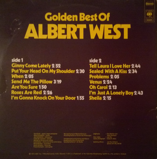 Albert West : Golden Best Of Albert West  (LP, Album, Gat)