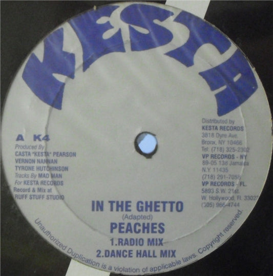 Peaches (6) : In The Ghetto (12")