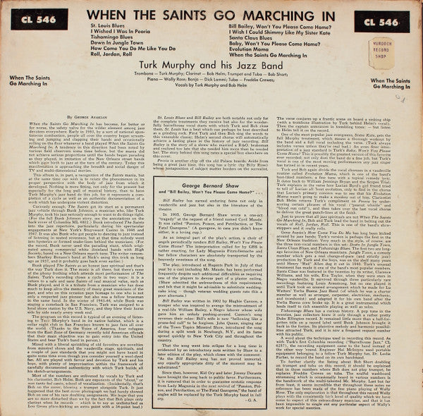 Turk Murphy's Jazz Band : When The Saints Go Marching In (LP, Album, Mono, RP)