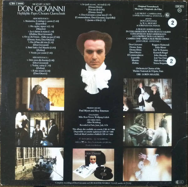 Wolfgang Amadeus Mozart - Lorin Maazel And Orchestre National De L'Opéra De Paris : Don Giovanni - Highlights, Pages Choisies, Querschnitt (LP)