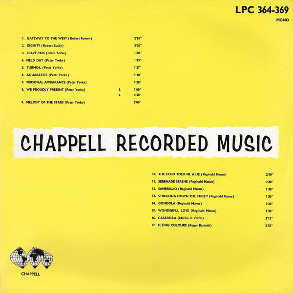 The Queen's Hall Light Orchestra / The Accordion Ensemble : Chappell Recorded Music (LP)