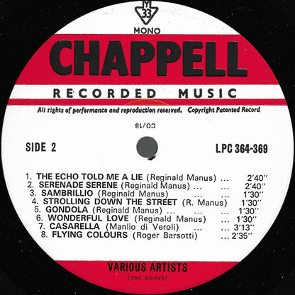 The Queen's Hall Light Orchestra / The Accordion Ensemble : Chappell Recorded Music (LP)