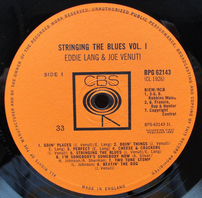 Joe Venuti & Eddie Lang : Stringing The Blues Volume One (LP, Comp, Mono)