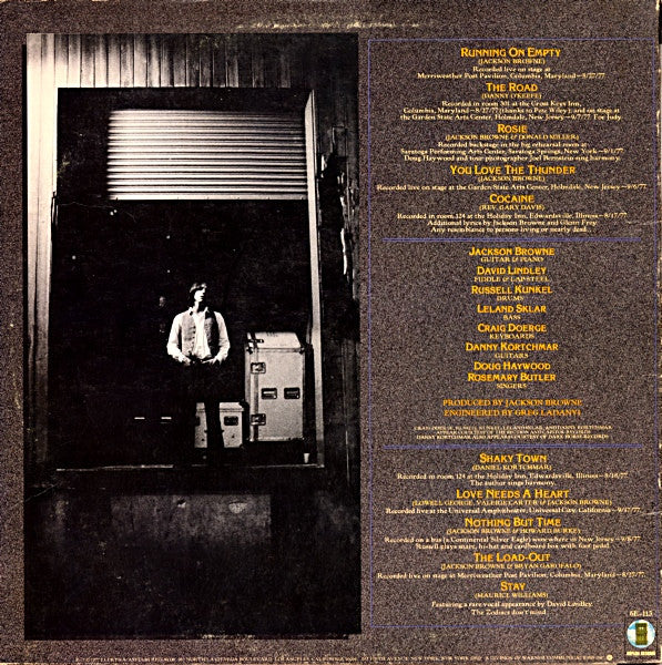 Jackson Browne : Running On Empty (LP, Album, SP )