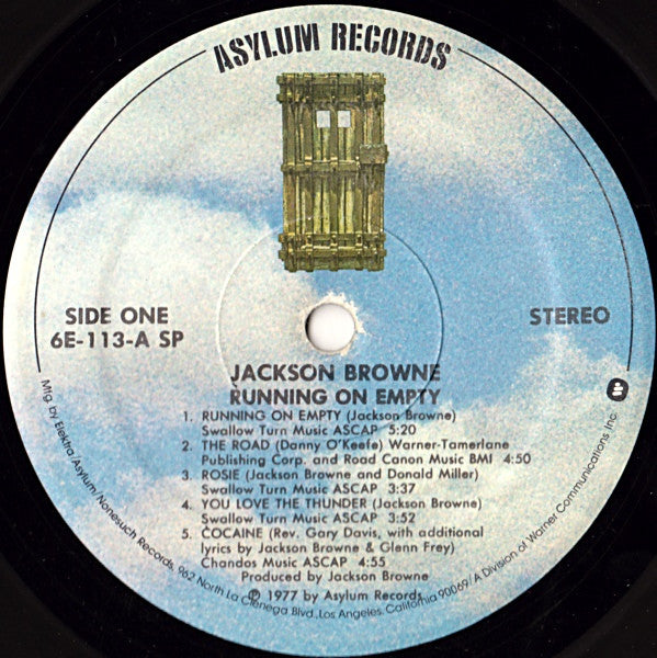 Jackson Browne : Running On Empty (LP, Album, SP )