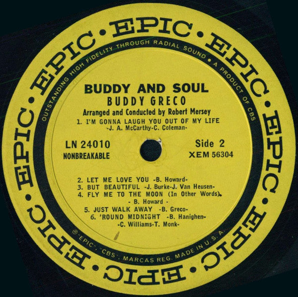 Buddy Greco : Buddy & Soul (LP, Album, Mono)