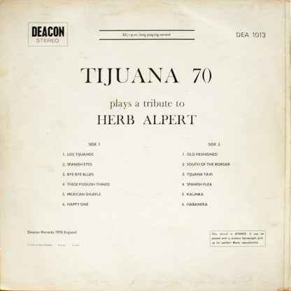 Tijuana 70 : A Tribute To Herb Alpert (LP, Album)