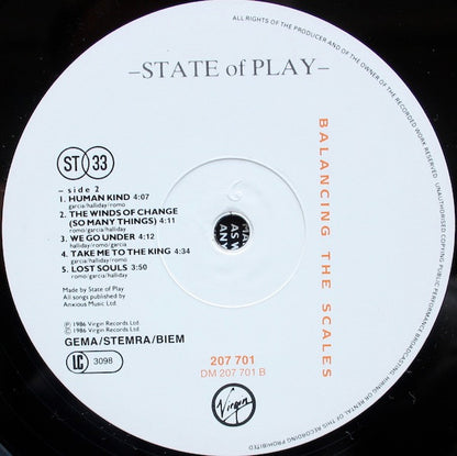 State Of Play (2) : Balancing The Scales (LP, Album)