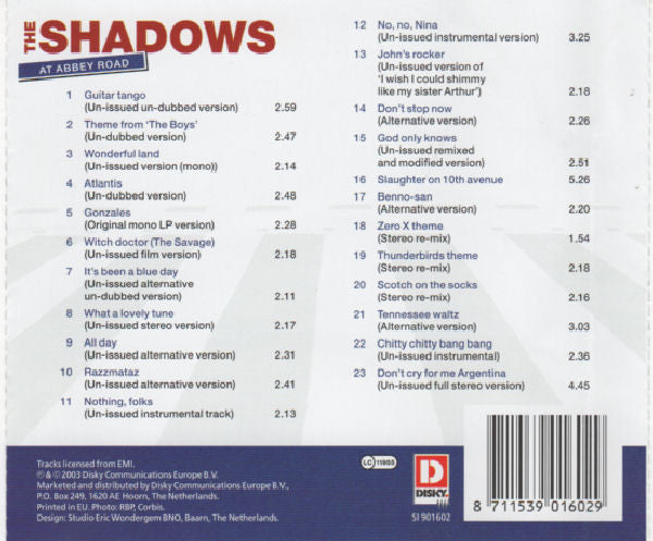 The Shadows : At Abbey Road (CD, Comp)