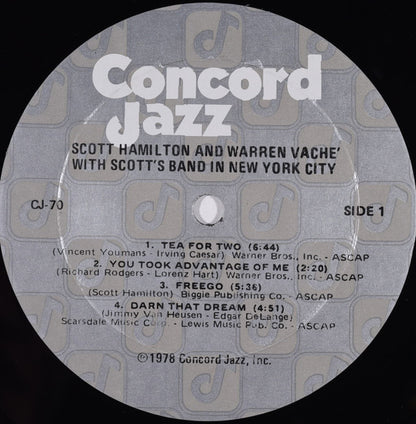 Scott Hamilton And Warren Vaché : Scott Hamilton And Warren Vaché With Scott's Band In New York City (LP, Album, RE)