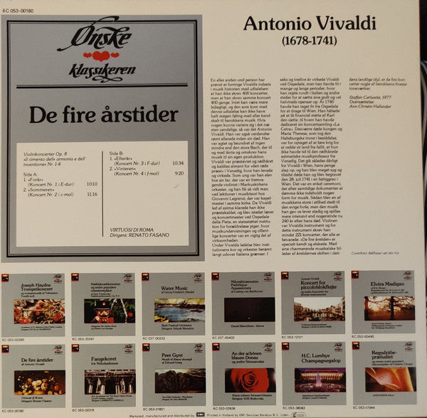 Antonio Vivaldi : De Fire Årstider (LP, RE)