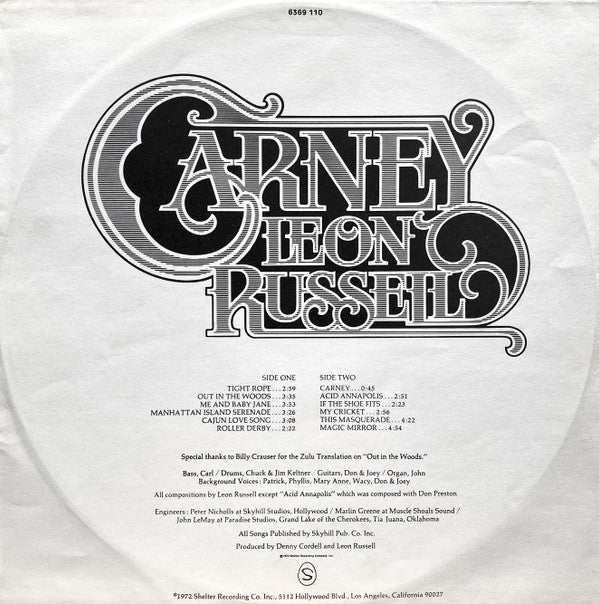 Leon Russell : Carney (LP, Album)