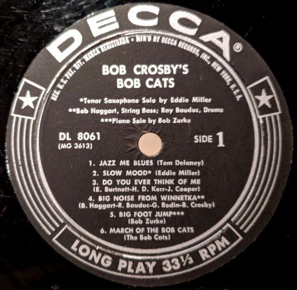 Bob Crosby And The Bob Cats : Bob Crosby's Bob Cats (LP, Album, Comp, Mono)