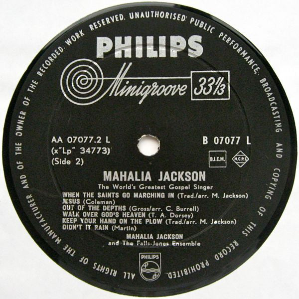 Mahalia Jackson : Mahalia Jackson - The World's Greatest Gospel Singer (LP, Album)