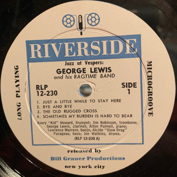 George Lewis' Ragtime Band : Jazz At Vespers (LP, Album)