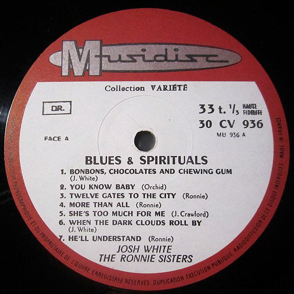 Josh White - The Ronnie Sisters : Blues & Spirituals (LP, Comp, Fli)