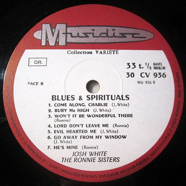 Josh White - The Ronnie Sisters : Blues & Spirituals (LP, Comp, Fli)