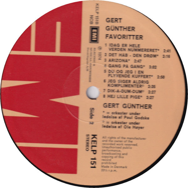 Gert Günther : Gert Günther Favoritter (LP, Comp)